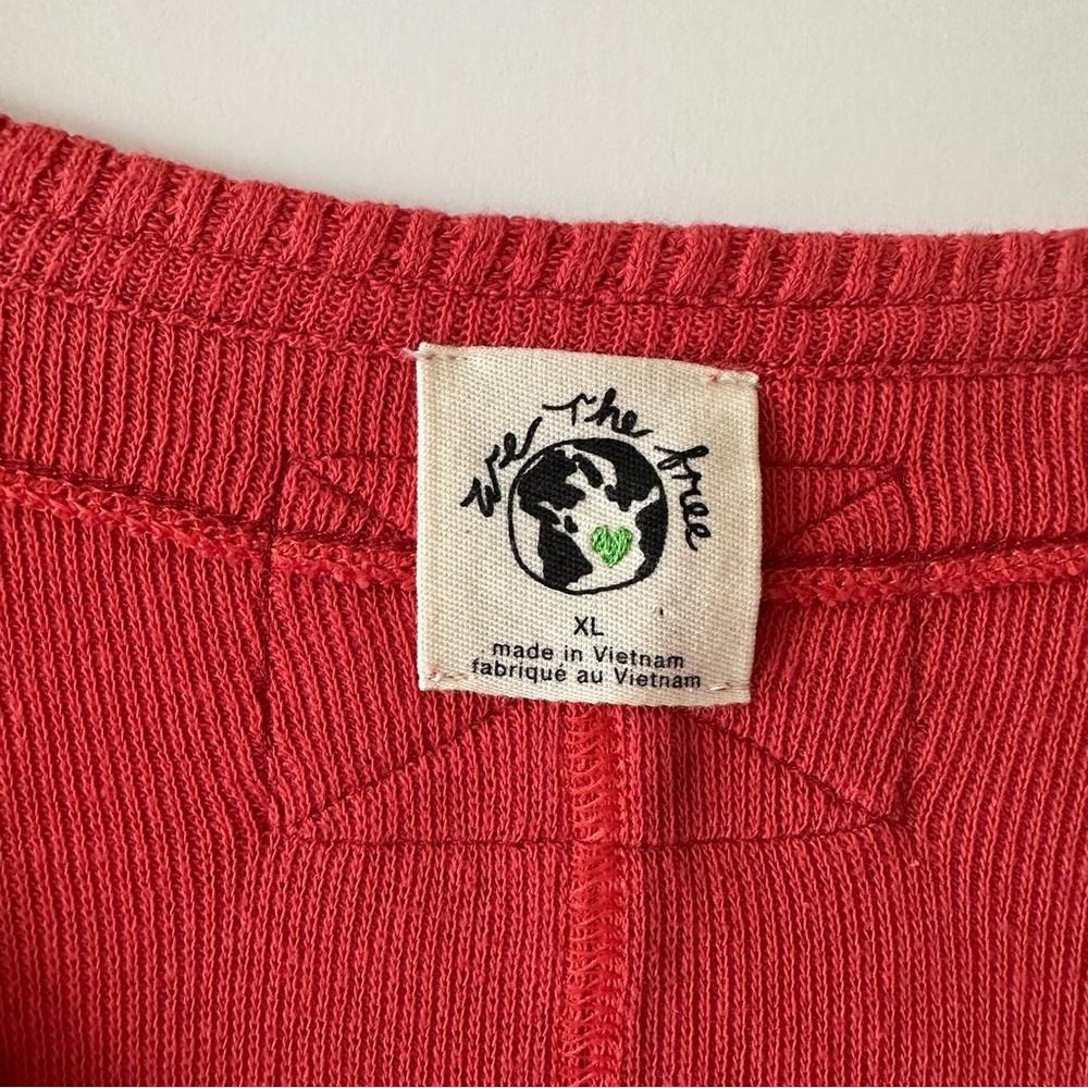 Free People / We the Free • Red Ribbon Colby Long Sleeve Top - Picture 8 of 9